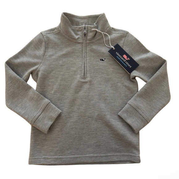 Vineyard Vines Other - Vineyard Vines Kids' Saltwater Stripe Quarter Zip Sweatshirt Size 5 NEW w/ TAGS